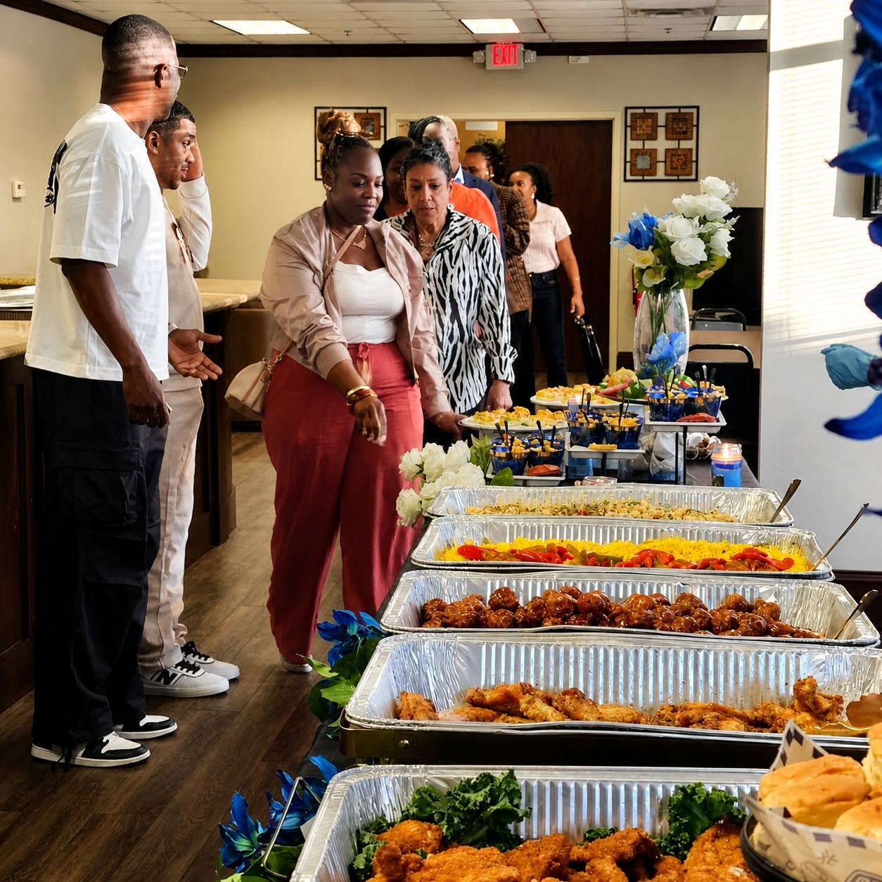 Guests Enjoying the Spread